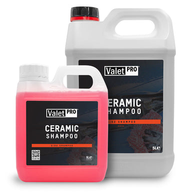 Two bottles of Valet Pro ceramic shampoo on a white background