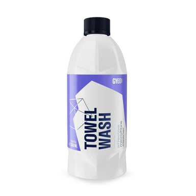 Bottle of GYEON towel wash with a white label on a white background