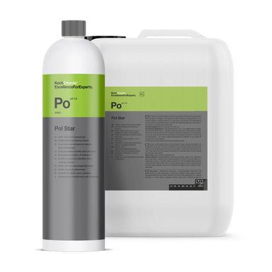 A white bottle labeled 'Koch Chemie Pol Star' with a green and black label, indicating it is a upholstery cleaner.