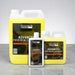 Polished Bliss ValetPRO Advanced Poseidon Car Wash, a highly concentrated lubricating car shampoo in yellow liquid, available in 5L, 1L, and 500ml bottles.